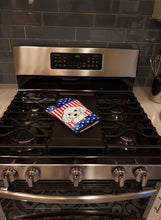 Load image into Gallery viewer, American Flag and White Poodle Oven Mitt BB2187OVMT