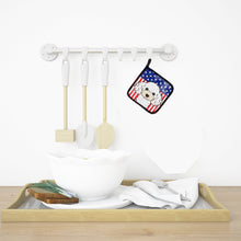 Load image into Gallery viewer, American Flag and White Poodle Pot Holders - Set of 2 - Heat-Resistant Kitchen Essentials BB2187PTHD