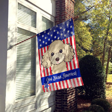 Load image into Gallery viewer, God Bless American Flag with Buff Poodle Flag Canvas House Size BB2188CHF