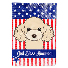 Load image into Gallery viewer, God Bless American Flag with Buff Poodle Flag Canvas House Size BB2188CHF