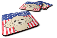 Load image into Gallery viewer, American Flag and Buff Poodle Foam Coaster