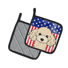 Load image into Gallery viewer, American Flag and Buff Poodle Pot Holders - Set of 2 - Heat-Resistant Kitchen Essentials BB2188PTHD