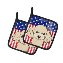 Load image into Gallery viewer, American Flag and Buff Poodle Pot Holders - Set of 2 - Heat-Resistant Kitchen Essentials BB2188PTHD