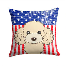 Load image into Gallery viewer, American Flag and Buff Poodle Throw Pillow - 14x14 Decorative Pillow – Art for Your Home &amp; Patio BB2188PW1414