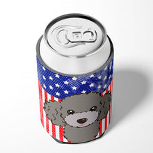 Load image into Gallery viewer, American Flag and Silver Gray Poodle Can or Bottle Hugger BB2189CC