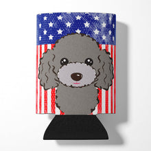 Load image into Gallery viewer, American Flag and Silver Gray Poodle Can or Bottle Hugger BB2189CC