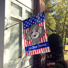Load image into Gallery viewer, God Bless American Flag with Silver Gray Poodle Flag Canvas House Size BB2189CHF