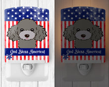 Load image into Gallery viewer, American Flag and Silver Gray Poodle Ceramic Night Light BB2189CNL
