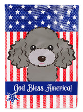 Load image into Gallery viewer, God Bless American Flag with Silver Gray Poodle Garden Flag – Decorative Outdoor Yard Flag BB2189GF