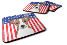 Load image into Gallery viewer, American Flag and Jack Russell Terrier Foam Coaster