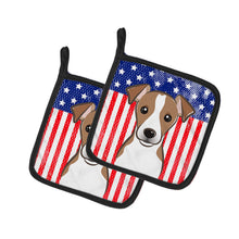 Load image into Gallery viewer, American Flag and Jack Russell Terrier Pot Holders - Set of 2 - Heat-Resistant Kitchen Essentials BB2190PTHD