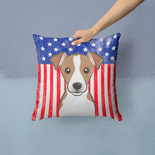 Load image into Gallery viewer, American Flag and Jack Russell Terrier Throw Pillow - 14x14 Decorative Pillow – Art for Your Home &amp; Patio BB2190PW1414