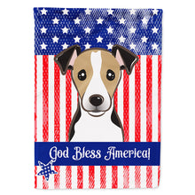 Load image into Gallery viewer, God Bless American Flag with Jack Russell Terrier Flag Canvas House Size BB2191CHF