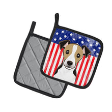 Load image into Gallery viewer, American Flag and Jack Russell Terrier Pot Holders - Set of 2 - Heat-Resistant Kitchen Essentials BB2191PTHD
