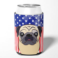Load image into Gallery viewer, American Flag and Fawn Pug Can or Bottle Hugger BB2192CC