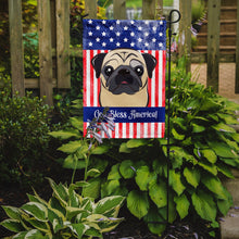 Load image into Gallery viewer, God Bless American Flag with Fawn Pug Garden Flag – Decorative Outdoor Yard Flag BB2192GF