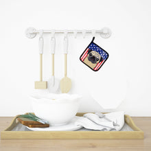 Load image into Gallery viewer, American Flag and Fawn Pug Pot Holders - Set of 2 - Heat-Resistant Kitchen Essentials BB2192PTHD