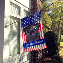 Load image into Gallery viewer, God Bless American Flag with Black Pug Flag Canvas House Size BB2193CHF