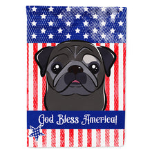 Load image into Gallery viewer, God Bless American Flag with Black Pug Flag Canvas House Size BB2193CHF