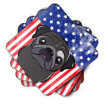 Load image into Gallery viewer, American Flag and Black Pug Foam Coaster