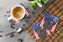 Load image into Gallery viewer, American Flag and Black Pug Foam Coaster