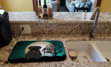 Load image into Gallery viewer, Halloween Scary Pug Black Dish Drying Mat – Absorbent, Artistic Kitchen Essentials BB2196DDM