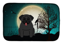 Load image into Gallery viewer, Halloween Scary Pug Black Dish Drying Mat – Absorbent, Artistic Kitchen Essentials BB2196DDM