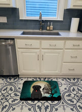 Load image into Gallery viewer, Halloween Scary Pug Black Machine Washable Memory Foam Mat BB2196RUG