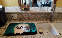 Load image into Gallery viewer, Halloween Scary Pug Fawn Dish Drying Mat – Absorbent, Artistic Kitchen Essentials BB2198DDM