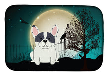 Load image into Gallery viewer, Halloween Scary French Bulldog Piebald Dish Drying Mat – Absorbent, Artistic Kitchen Essentials BB2201DDM