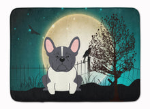 Load image into Gallery viewer, Halloween Scary French Bulldog Black White Machine Washable Memory Foam Mat BB2202RUG