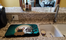 Load image into Gallery viewer, Halloween Scary French Bulldog Brown Dish Drying Mat – Absorbent, Artistic Kitchen Essentials BB2203DDM