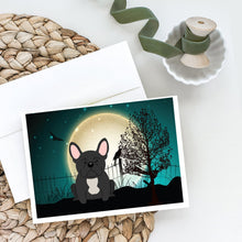 Load image into Gallery viewer, Halloween Scary French Bulldog Black Greeting Cards -  Blank Note Cards – 8-Pack of Artist-Designed Cards with Envelopes
