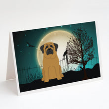 Load image into Gallery viewer, Halloween Scary Mastiff Greeting Cards -  Blank Note Cards – 8-Pack of Artist-Designed Cards with Envelopes