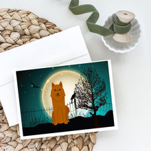 Load image into Gallery viewer, Halloween Scary Karelian Bear Dog Greeting Cards -  Blank Note Cards – 8-Pack of Artist-Designed Cards with Envelopes
