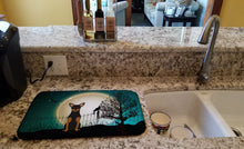 Load image into Gallery viewer, Halloween Scary Manchester Terrier Dish Drying Mat – Absorbent, Artistic Kitchen Essentials BB2218DDM