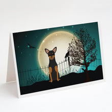 Load image into Gallery viewer, Halloween Scary Manchester Terrier Greeting Cards -  Blank Note Cards – 8-Pack of Artist-Designed Cards with Envelopes