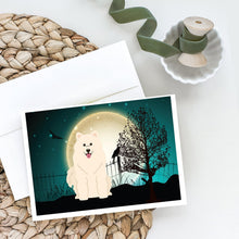Load image into Gallery viewer, Halloween Scary Samoyed Greeting Cards -  Blank Note Cards – 8-Pack of Artist-Designed Cards with Envelopes