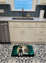 Load image into Gallery viewer, Halloween Scary Standard Schnauzer Black Grey Machine Washable Memory Foam Mat BB2224RUG