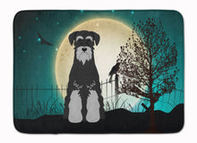 Load image into Gallery viewer, Halloween Scary Standard Schnauzer Black Grey Machine Washable Memory Foam Mat BB2224RUG