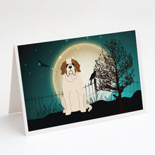 Load image into Gallery viewer, Halloween Scary Saint Bernard Greeting Cards -  Blank Note Cards – 8-Pack of Artist-Designed Cards with Envelopes