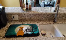 Load image into Gallery viewer, Halloween Scary Airedale Dish Drying Mat – Absorbent, Artistic Kitchen Essentials BB2231DDM