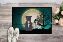 Load image into Gallery viewer, Halloween Scary Staffordshire Bull Terrier Blue Doormat - 24x36 Decorative Floor Mat – Indoor/Outdoor Rug with Artistic Flair BB2236JMAT