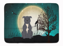 Load image into Gallery viewer, Halloween Scary Staffordshire Bull Terrier Blue Machine Washable Memory Foam Mat BB2236RUG