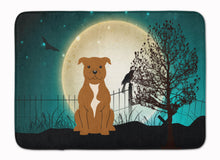 Load image into Gallery viewer, Halloween Scary Staffordshire Bull Terrier Brown Machine Washable Memory Foam Mat BB2237RUG