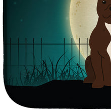 Load image into Gallery viewer, Halloween Scary Staffordshire Bull Terrier Chocolate Dish Drying Mat – Absorbent, Artistic Kitchen Essentials BB2238DDM
