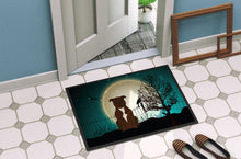 Load image into Gallery viewer, Halloween Scary Staffordshire Bull Terrier Chocolate Doormat - 24x36 Decorative Floor Mat – Indoor/Outdoor Rug with Artistic Flair BB2238JMAT
