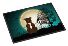Load image into Gallery viewer, Halloween Scary Staffordshire Bull Terrier Chocolate Doormat - 24x36 Decorative Floor Mat – Indoor/Outdoor Rug with Artistic Flair BB2238JMAT
