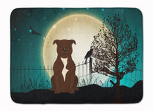 Load image into Gallery viewer, Halloween Scary Staffordshire Bull Terrier Chocolate Machine Washable Memory Foam Mat BB2238RUG