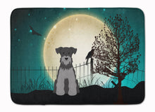 Load image into Gallery viewer, Halloween Scary Miniature Schanuzer Black Silver Machine Washable Memory Foam Mat BB2242RUG